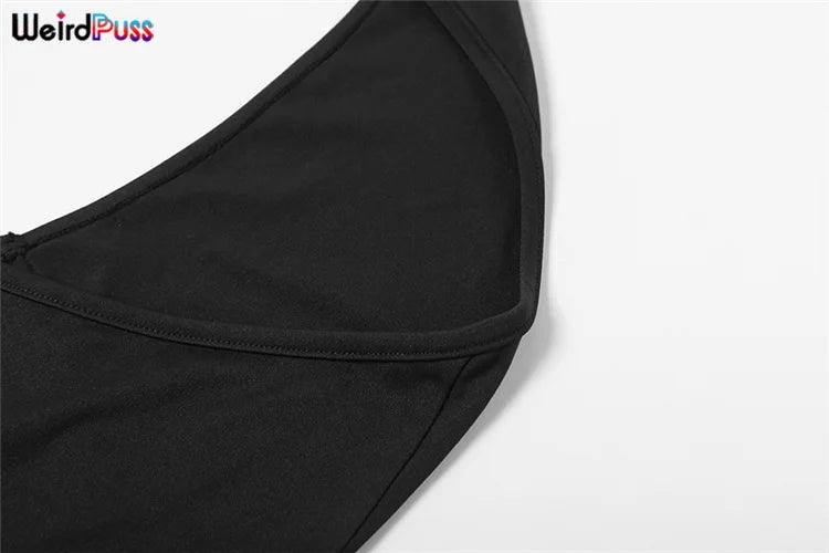 Weird Puss Backless Sexy Women Playsuit Hollow Halter Body-Shaping One Pieces Slim Fit Ladies Yoga Workout Streetwear Bodycon