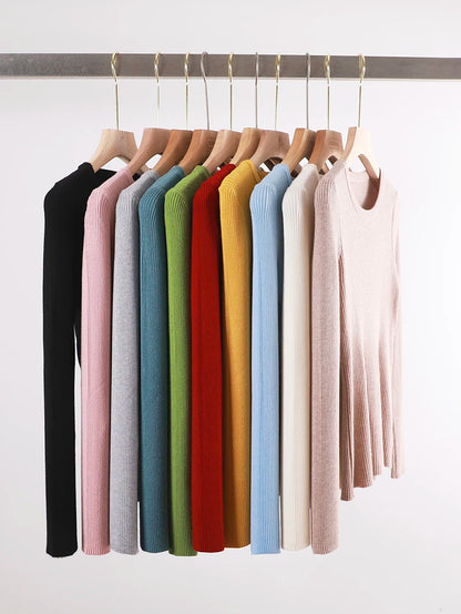 winter clothes Knitted woman sweaters Pullovers spring Autumn Basic women's jumper Slim women's sweater cheap pull long sleeve