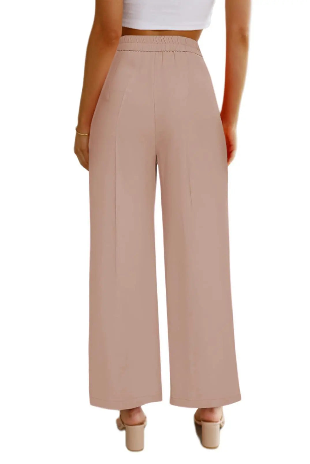 2023 Spring/Summer New Cross Border European and American Women's Casual Wide Leg Formal Pants High Waist Button Long with