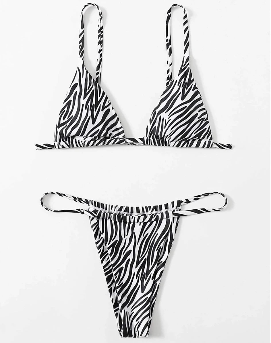 Sexy Zebra Bikini 2023 Woman Swimsuit Female Swimwear Women Mini Thong Bikinis Sets Summer Beach Wear Swimming for Bathing Suits