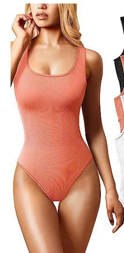 Playsuits Women new summer sexy strecth elastic sleeveless U collar vest tight-fitting jumpsuit rompers cheap clothing TXGL006