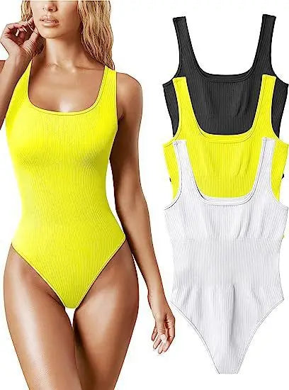 Playsuits Women new summer sexy strecth elastic sleeveless U collar vest tight-fitting jumpsuit rompers cheap clothing TXGL006