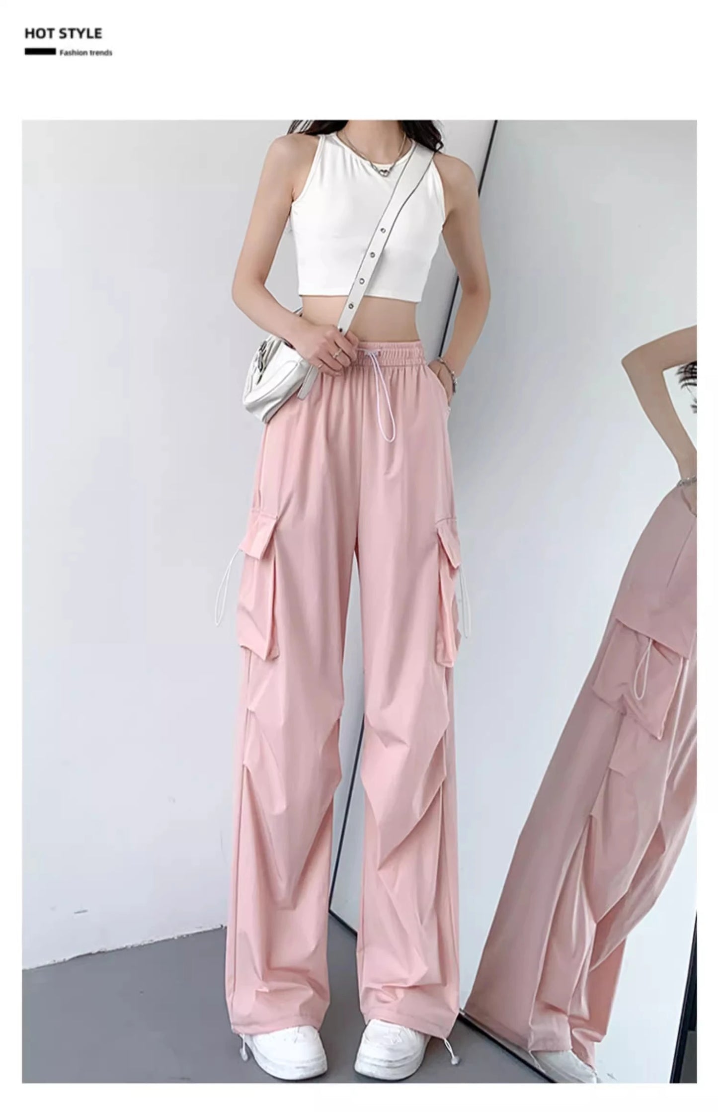 Cargo Pant Women Wide Leg Pants Summer Autumn Fashion Female High Waist Streetwear Loose Casual Pants Straight Trousers