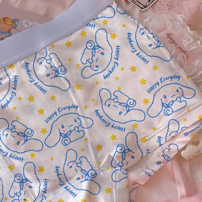 Sanrio Cinnamoroll Cute Cartoon Men's Cotton Underwear Panties Ice Silk Trendy Soft Shorts Pink Boxer Shorts To Boyfriend