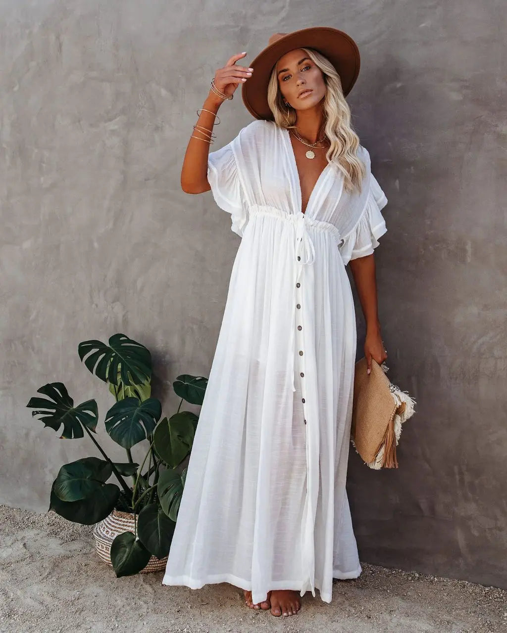 Maternity Dress Summer Beach Dress Women's Pregnant V-neck Solid Ruffled Sexy Dress Photography Props Breastfeeding Vestidos