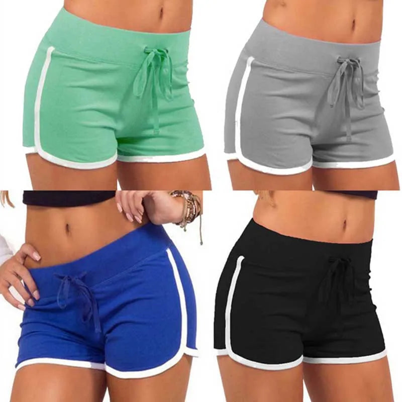 Sports shorts Beach Style Patchwork  Shorts Holiday Sexy Slim Low-Waisted Shorts Women Beach Pants Summer Fashion Streetwear