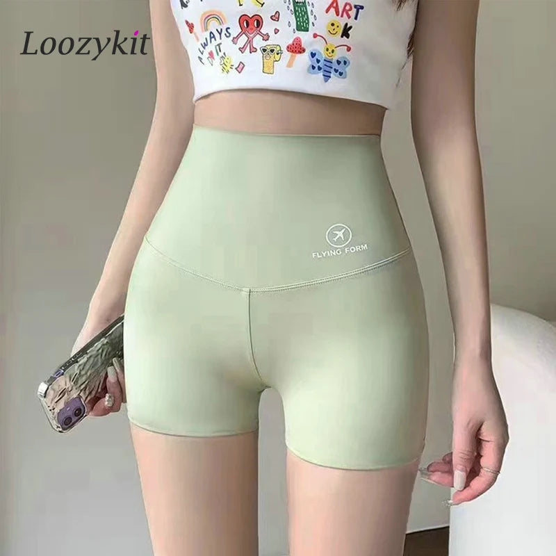 2023 Summer Sports Yoga Shorts Women Letter Embroidery Biker Shorts Women High Waist Casual Streetwear Elastic Female Underwear