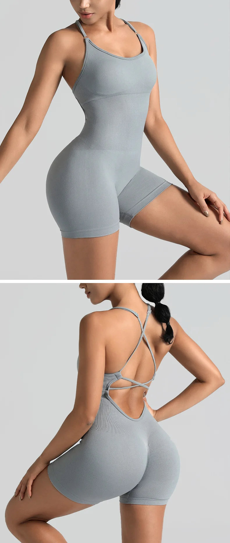 Women Bodysuits Hip Lift One Pcs Short Sport Yoga Rompers Sexy Backless Lace Bandage Skinny Sporty Wear Playsuits XHFZ-BX001