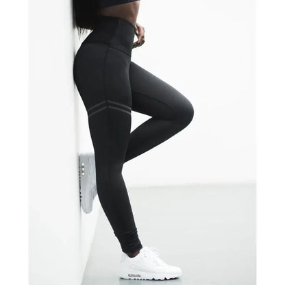 High Waist Sport Pants Women's Fitness Sport Leggings Stripe Printing Elastic Gym Workout Tights Running Trousers Woman Pants