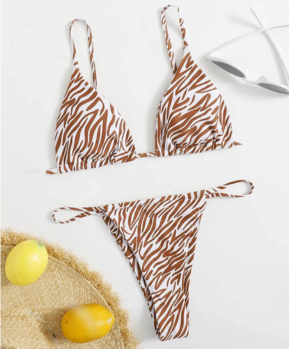 Sexy Zebra Bikini 2023 Woman Swimsuit Female Swimwear Women Mini Thong Bikinis Sets Summer Beach Wear Swimming for Bathing Suits