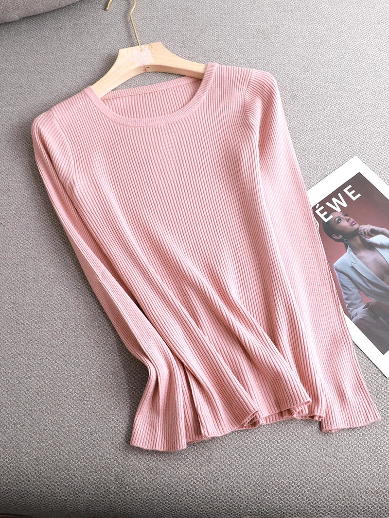 winter clothes Knitted woman sweaters Pullovers spring Autumn Basic women's jumper Slim women's sweater cheap pull long sleeve