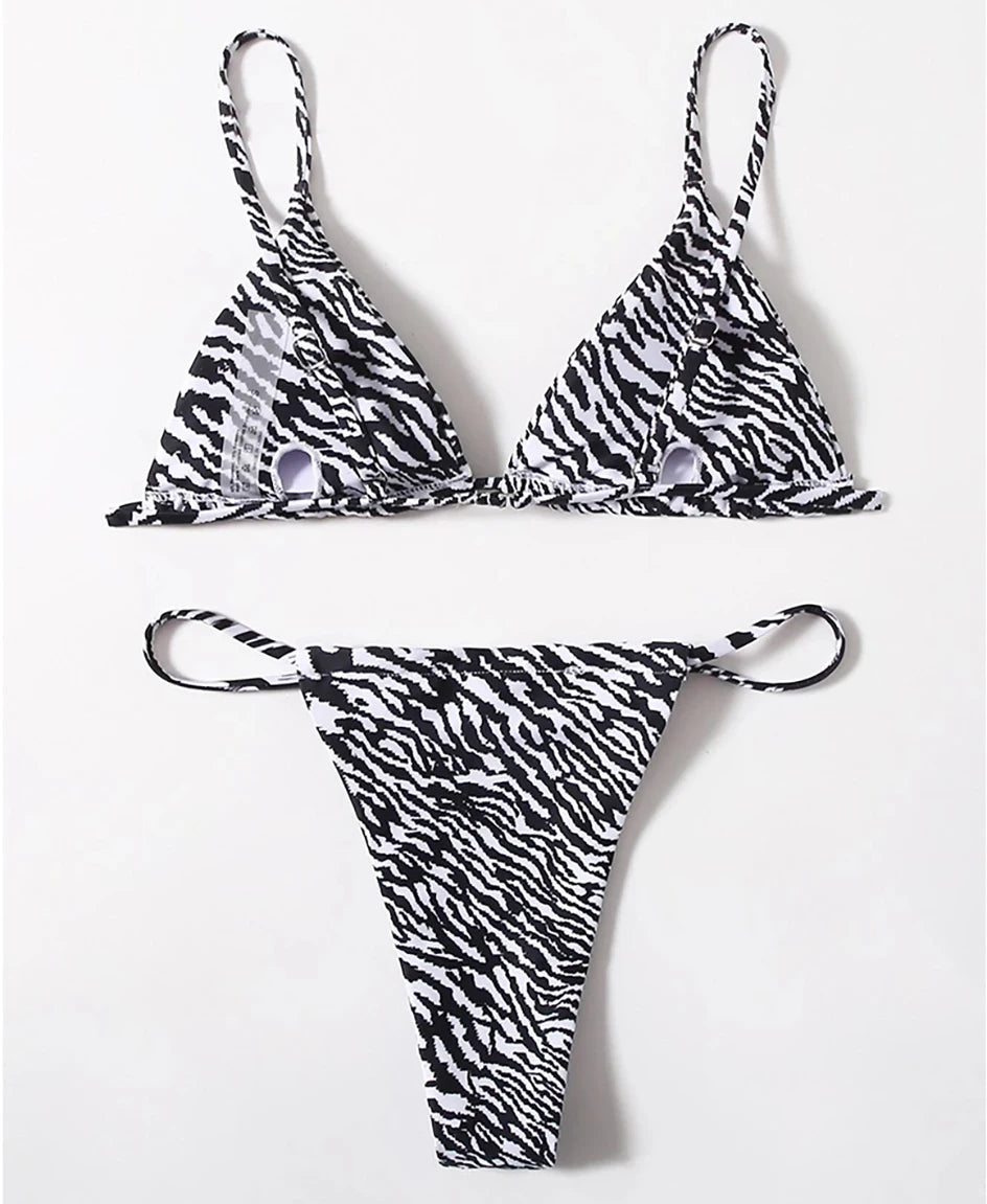 Sexy Zebra Bikini 2023 Woman Swimsuit Female Swimwear Women Mini Thong Bikinis Sets Summer Beach Wear Swimming for Bathing Suits