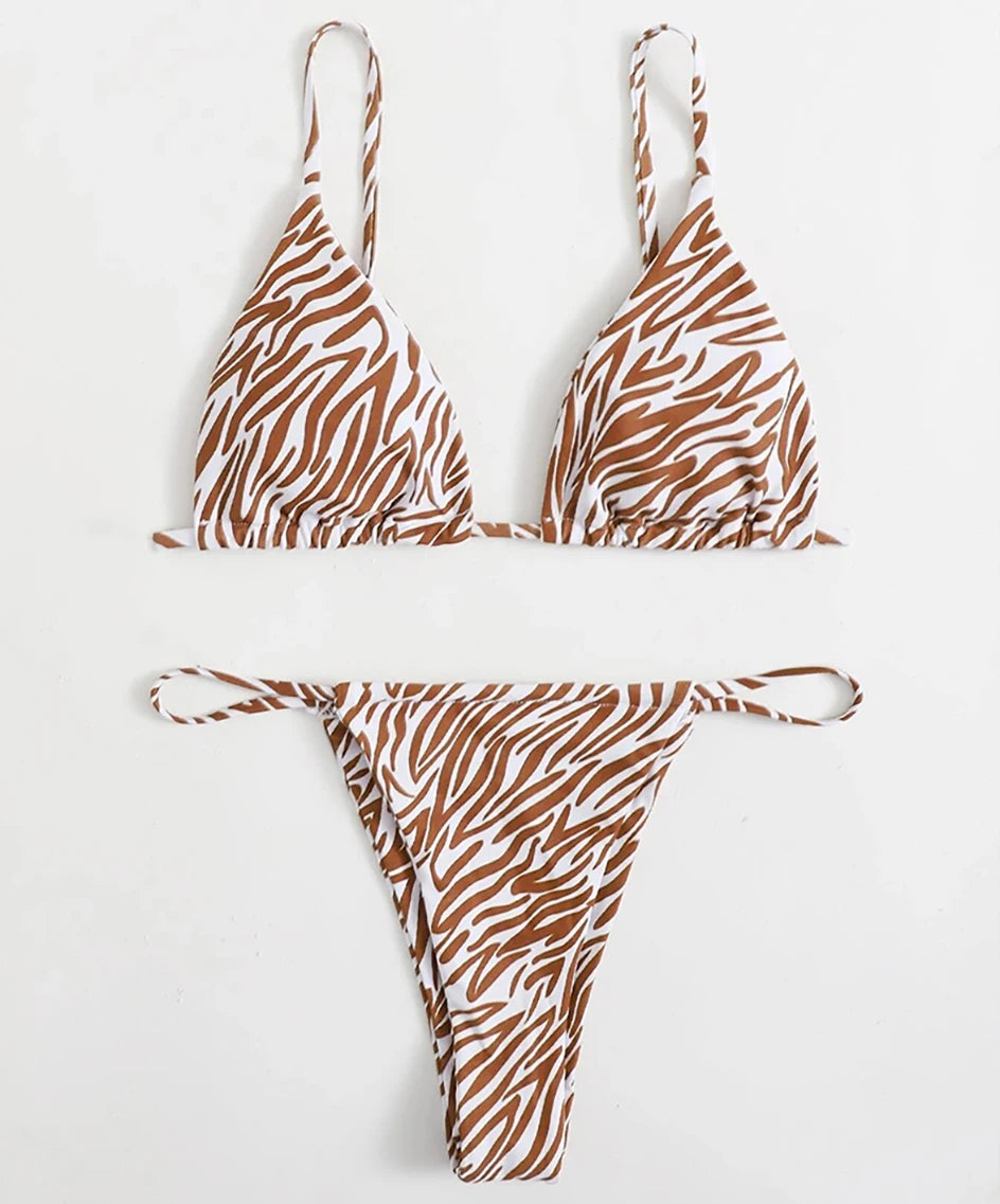 Sexy Zebra Bikini 2023 Woman Swimsuit Female Swimwear Women Mini Thong Bikinis Sets Summer Beach Wear Swimming for Bathing Suits