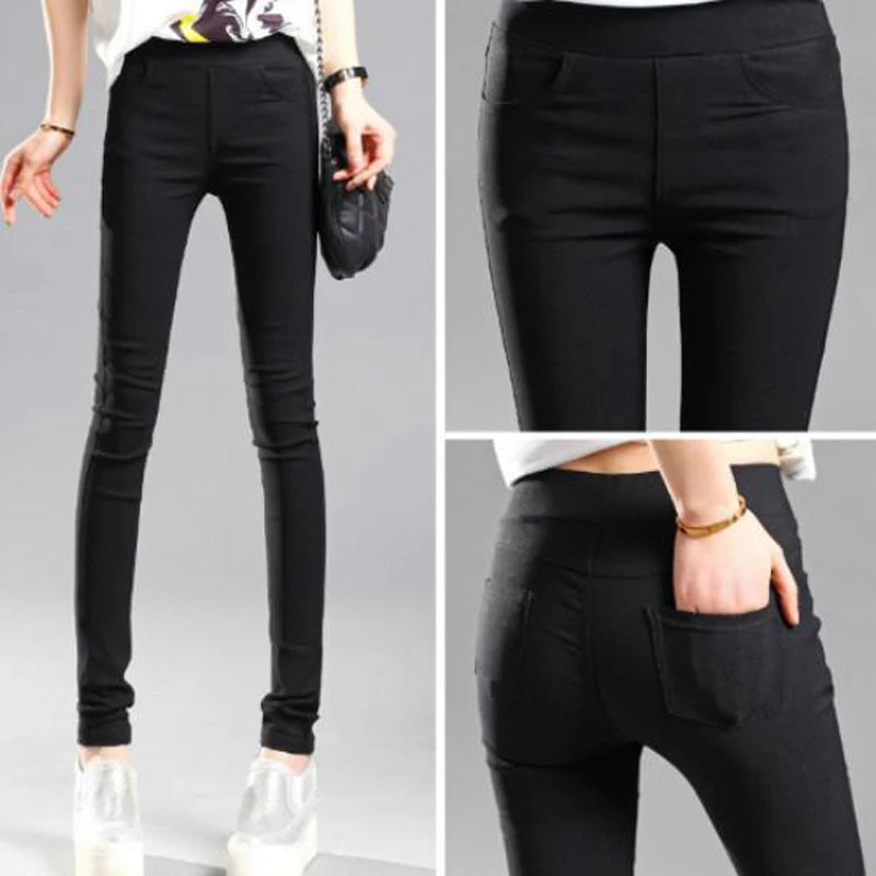 Women Summer Elastic Casual Stretch Skinny Leggings Slim Pencil Pants