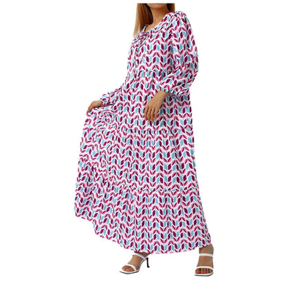 Fashion Women Print Dress Summer Loose Boho Dress Casual Elegant Short Sleeve Beach Party Dresses For Woman Robe Femme 2024 New