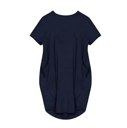 Plus Size Women Short Sleeve O-Neck Loose Casual Dresses