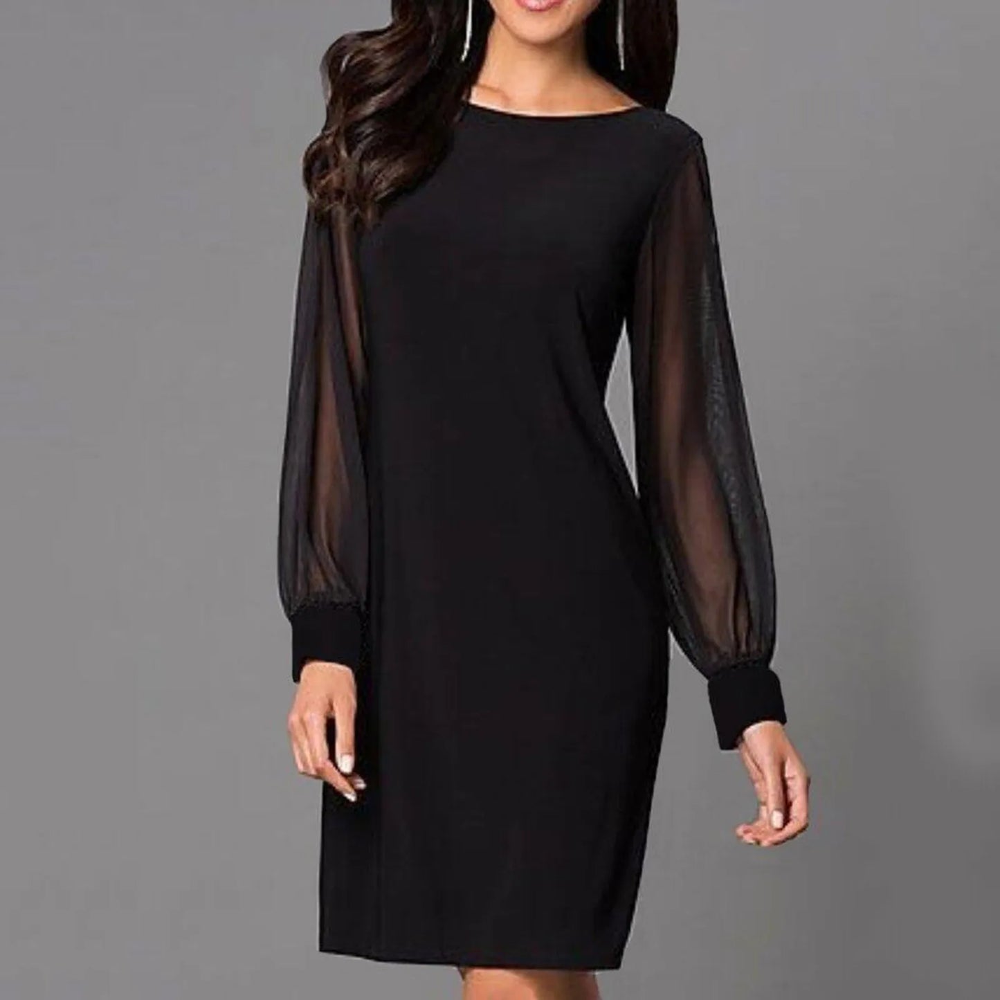 Long Sleeve Dress Solid Color Bodycon Straight Black Dresses For Women Elegant Mini Sparkly Sequin Party Dresses For Women 2024