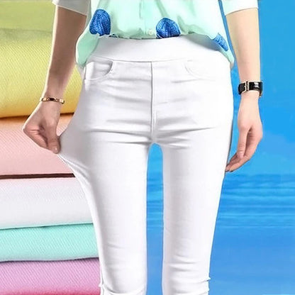 Women Summer Elastic Casual Stretch Skinny Leggings Slim Pencil Pants