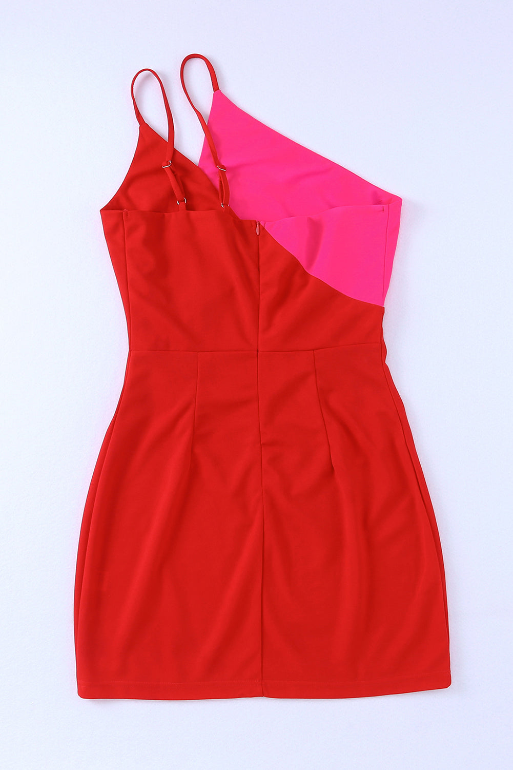 Cut-out Color Block One Shoulder Bodycon Dress
