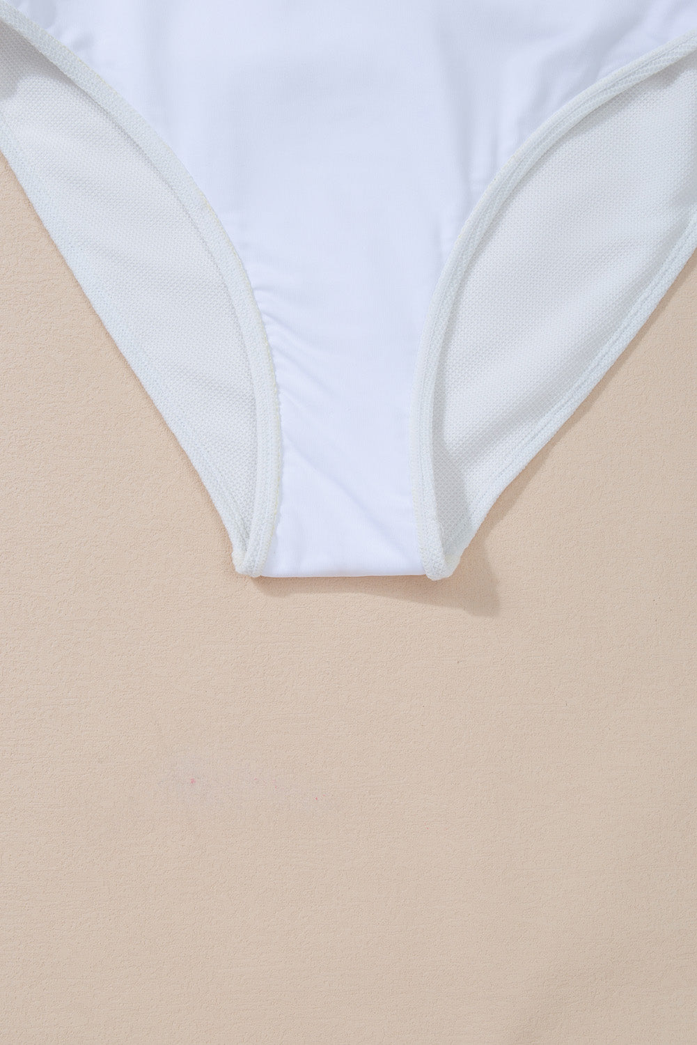 White Asymmetric Ruffle Trim Tie Waist One Piece Swimsuit