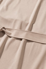 Crewneck Long Sleeve Belted Casual Mini Dress