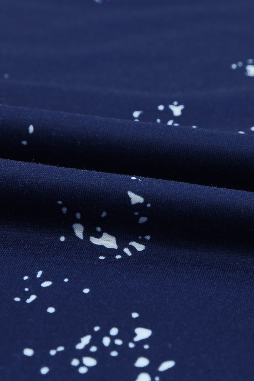 Navy Blue Tie-dye Long Sleeve Mini Dress