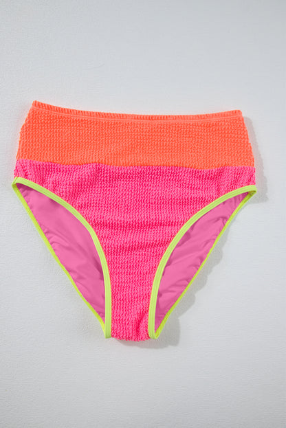 Bonbon Color Block High Waisted Sexy Bikini Set