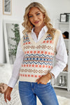 Tribal Print V Neck Knitted Sweater Vest