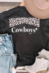 Cowboy Leopard Print Drop Sleeve Pullover Sweatshirt