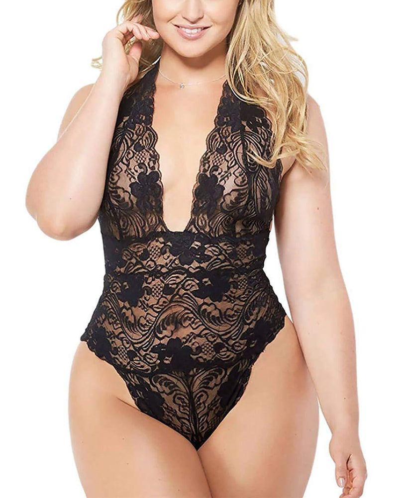 Large Size Sexy Lingerie Women Lace Sexy Bodysuit One-Piece Pajamas Nightdress Sexy Lingerie