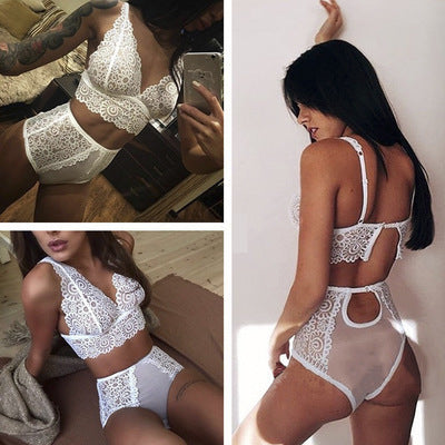 Women  Sexy  Style Sexy Underwear Nightdress Split Lace Chest Wrap Pajamas