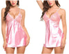 Ladies Sexy Underwear Home Mesh Pajamas Cross Slip Nightdress Nightgown Set