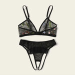 New Sexy Sexy Lingerie Sexy Temptation Embroidered Three-Point Sexy Suit