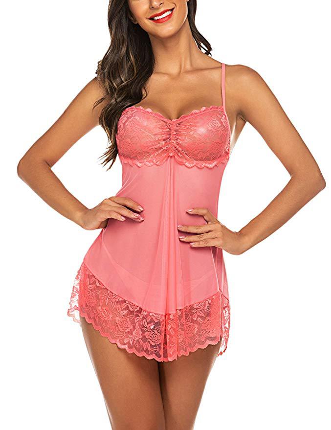 Sexy Lingerie Sexy  Style Sexy Underwear Suspender Skirt Multicolor Lace Nightdress Sexy Sleepwear