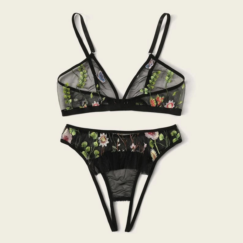 New Sexy Sexy Lingerie Sexy Temptation Embroidered Three-Point Sexy Suit