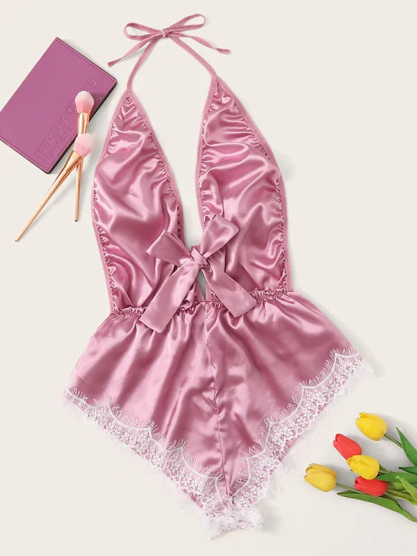 Tube Top Ice Silk Pajamas Women Summer Korean Style Seduction Sexy Sling One-Piece Sexy Sleepwear