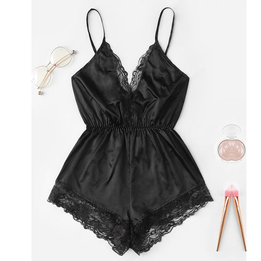 New Sexy Lingerie Home Sexy Lace Sling Taffeta Jumpsuit New