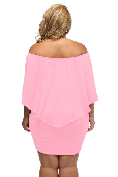 Multiple Dressing Layered Pink Mini Poncho Dress