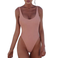 New  Bikini One-Piece Swimsuit Sexy Solid Color Swimwear Bikini summer