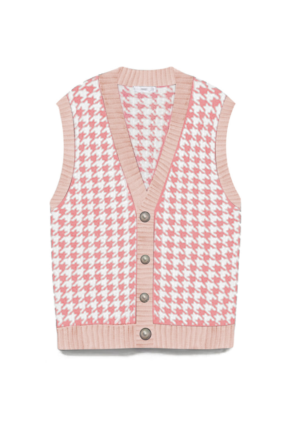 Houndstooth Vest Cardigan