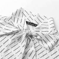 Simplee Elegant Bow Tie Women Blouse Shirt Custom Made Long Sleeve Female Top Shirt Casual Streetwear Office Ladies Blouse Shirt