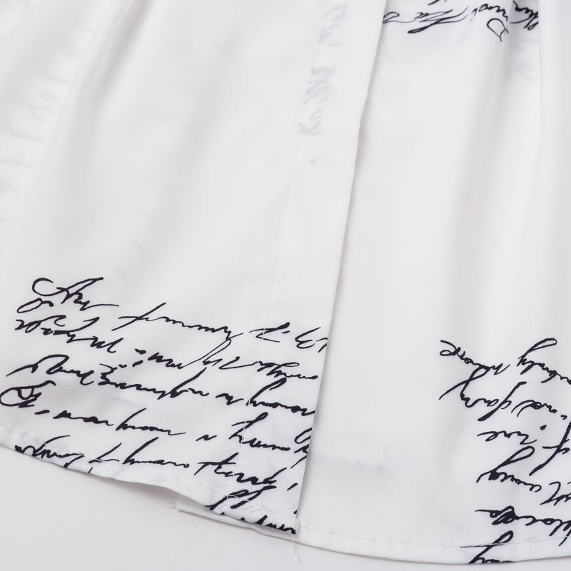Glamaker Letter Print Sexy Mini Short Shirt Dress Women White Long Sleeve Party Club Dress Winter Autumn Elegant Bodycon Dress