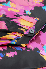 Abstract Print Ruffled Drawstring High Waist Mini Dress