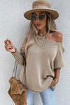 Khaki Loose Long Sleeve Knitted Sweater
