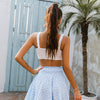 Cotton white ruffles crop top Sexy bandage holiday Pleated summer women ladies beach tanks top