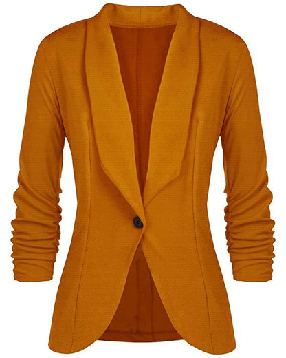 Autumn  Women Clothing Pleated Sleeve Work Office Coat Small Blazer Plus Size