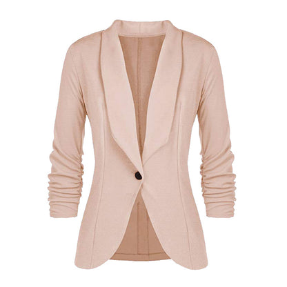 Autumn  Women Clothing Pleated Sleeve Work Office Coat Small Blazer Plus Size