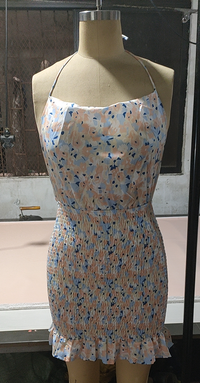 Women Clothing Spring New Sexy Spaghetti Straps Sleeveless Digital Printed Dress