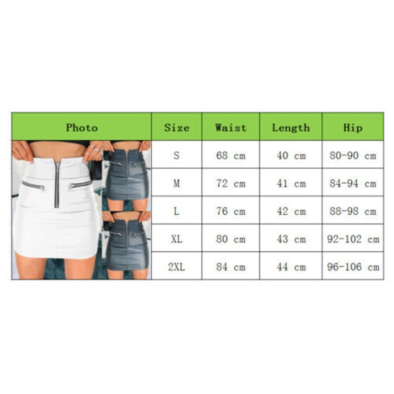 Fashion Sexy High Waist PU Leather Women Elegant Skirts Sashes Zipper Pencil Mini Length Spring Autumn Winter White Black Khaki