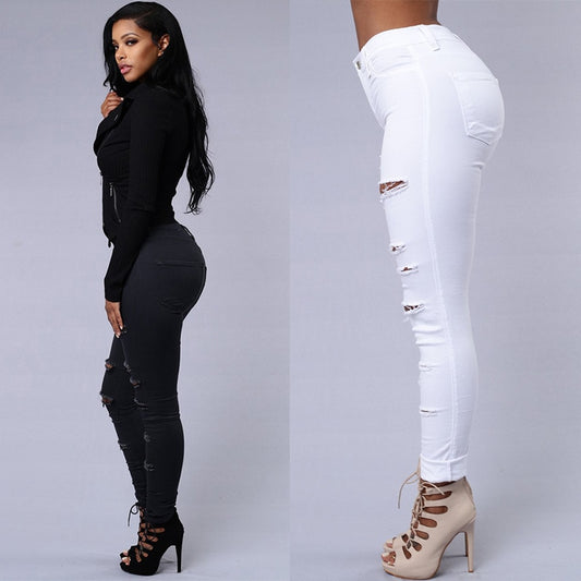 skinny ripped jeans for women